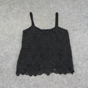 Polo Ralph Lauren Top Womens 10 Shirt Eyelet Lace Cami‎ Black Pullover Lined B